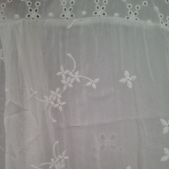 Johnny Was Wome's White Embellished Tunic with Mandarin Collar Size L - Picture 10 of 12